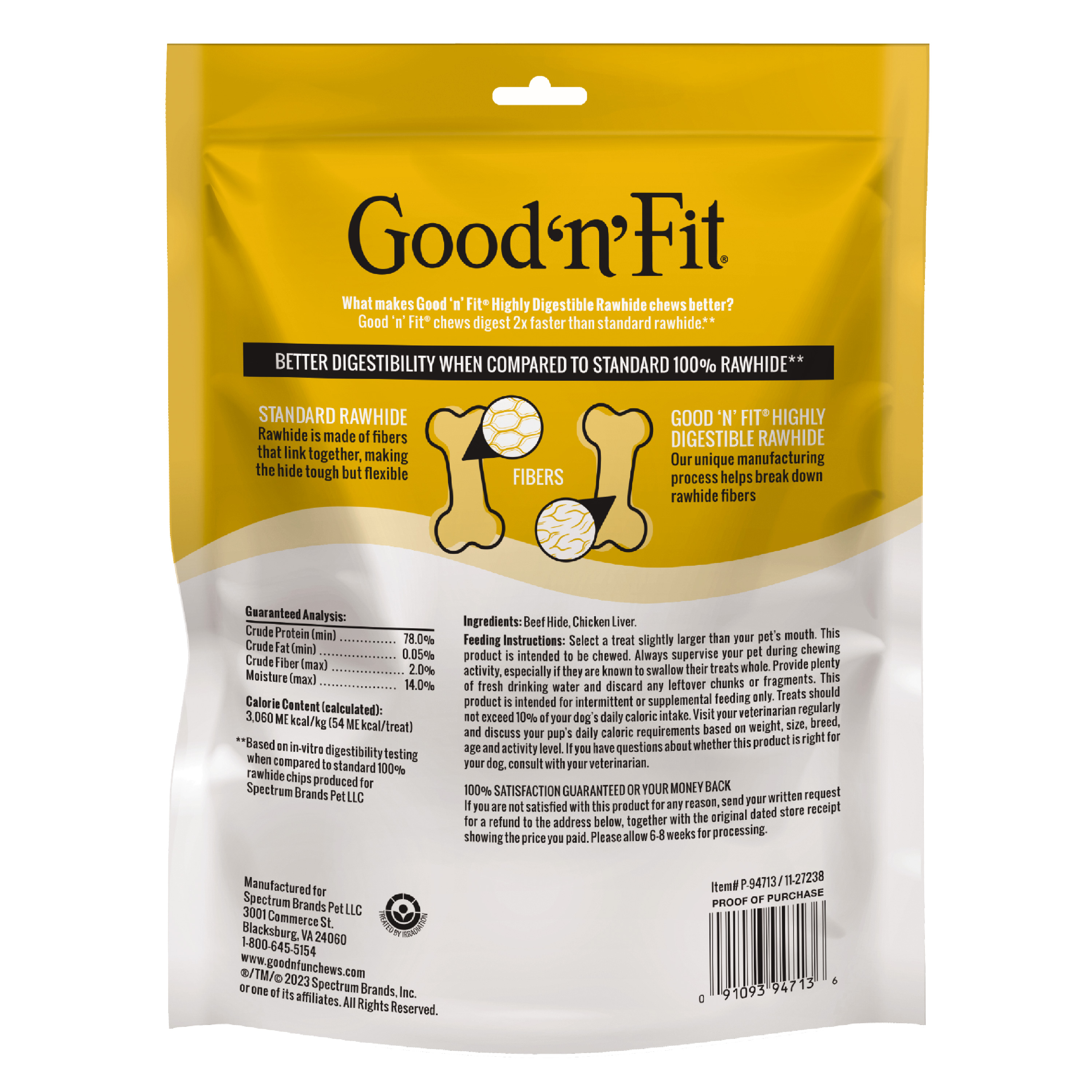 Highly top digestible rawhide